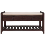 Banc de rangement multifonctionnel avec porte-chaussures, assise rembourrée et tiroirs