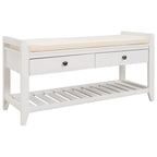 Banc de rangement multifonctionnel avec porte-chaussures, assise rembourrée et tiroirs