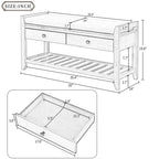 Banc de rangement multifonctionnel avec porte-chaussures, assise rembourrée et tiroirs