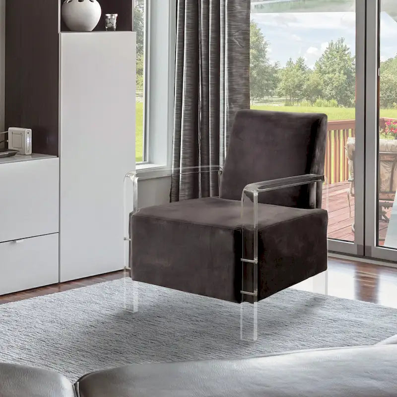 Fauteuil d'appoint contemporain en flanelle rembourrée d'automne