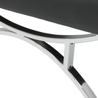 Fauteuil d'appoint du milieu du siècle Newel en cuir mélangé moderne et cadre en métal chromé