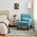 Fauteuil capitonné avec coussin lombaire Beige/Gris/Bleu clair/Marron