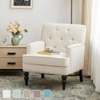 Fauteuil capitonné avec coussin lombaire Beige/Gris/Bleu clair/Marron