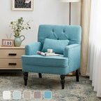 Fauteuil capitonné avec coussin lombaire Beige/Gris/Bleu clair/Marron
