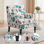 Fauteuil capitonné avec coussin lombaire Beige/Gris/Bleu clair/Marron