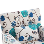 Fauteuil capitonné avec coussin lombaire Beige/Gris/Bleu clair/Marron
