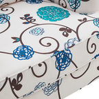 Fauteuil capitonné avec coussin lombaire Beige/Gris/Bleu clair/Marron