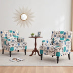 Fauteuil capitonné avec coussin lombaire Beige/Gris/Bleu clair/Marron