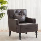 Fauteuil capitonné avec coussin lombaire Beige/Gris/Bleu clair/Marron