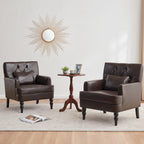 Fauteuil capitonné avec coussin lombaire Beige/Gris/Bleu clair/Marron