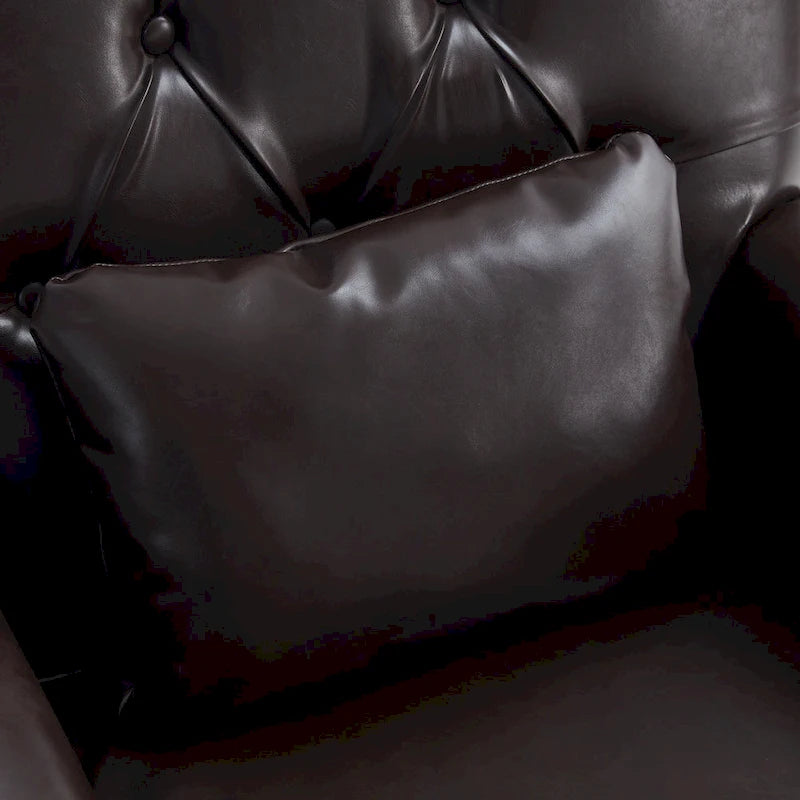 Fauteuil capitonné avec coussin lombaire Beige/Gris/Bleu clair/Marron