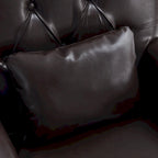 Fauteuil capitonné avec coussin lombaire Beige/Gris/Bleu clair/Marron