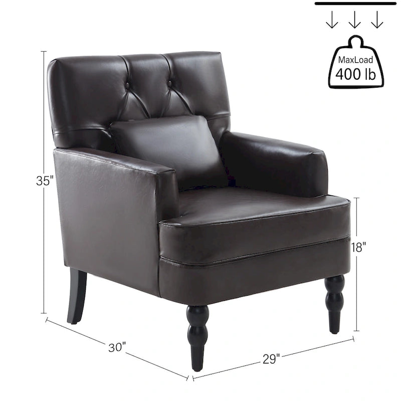Fauteuil capitonné avec coussin lombaire Beige/Gris/Bleu clair/Marron