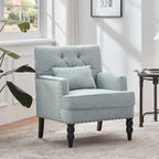 Fauteuil capitonné avec coussin lombaire Beige/Gris/Bleu clair/Marron