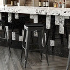 Tabouret de bar sans dossier intérieur/extérieur avec assise en résine de polyéthylène
