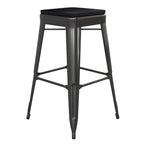 Tabouret de bar sans dossier intérieur/extérieur avec assise en résine de polyéthylène