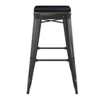 Tabouret de bar sans dossier intérieur/extérieur avec assise en résine de polyéthylène