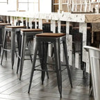 Tabouret de bar sans dossier intérieur/extérieur avec assise en résine de polyéthylène