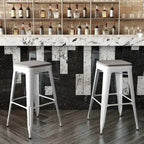 Tabouret de bar sans dossier intérieur/extérieur avec assise en résine de polyéthylène