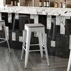 Tabouret de bar sans dossier intérieur/extérieur avec assise en résine de polyéthylène