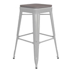 Tabouret de bar sans dossier intérieur/extérieur avec assise en résine de polyéthylène