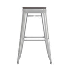 Tabouret de bar sans dossier intérieur/extérieur avec assise en résine de polyéthylène