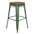 Tabouret de bar sans dossier intérieur/extérieur avec assise en résine de polyéthylène