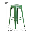 Tabouret de bar sans dossier intérieur/extérieur avec assise en résine de polyéthylène