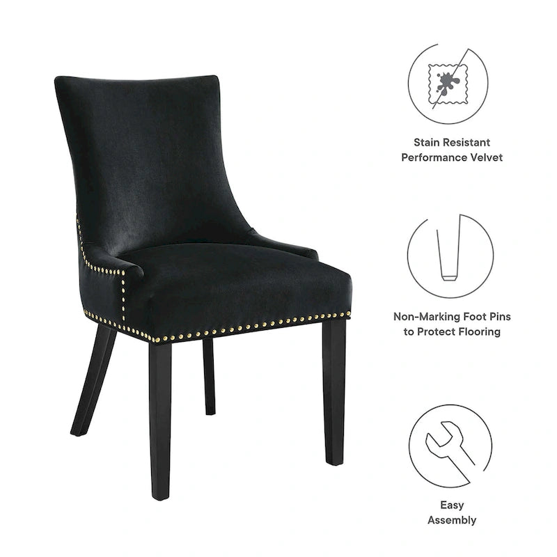 Chaises de salle à manger en velours Marquis - Lot de 2