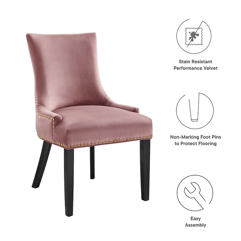 Chaises de salle à manger en velours Marquis - Lot de 2