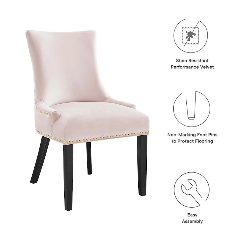 Chaises de salle à manger en velours Marquis - Lot de 2