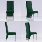 Chaises de salle à manger modernes à dossier haut, style Channel, avec clous décoratifs et pieds en métal poli