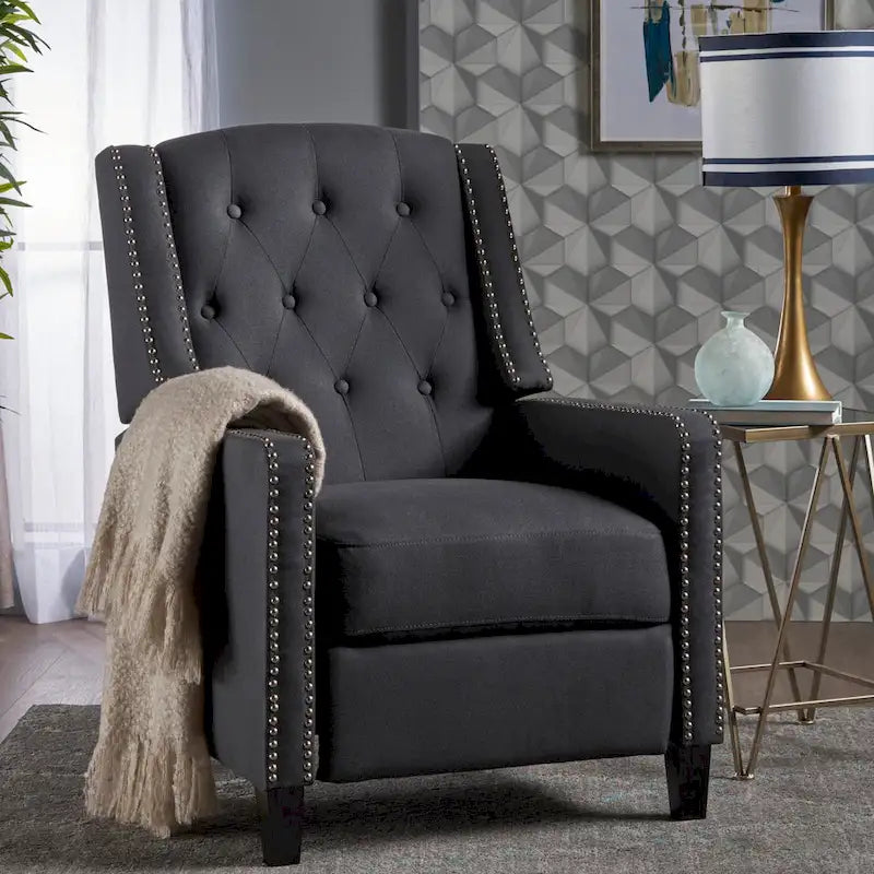 Fauteuil inclinable en tissu touffeté Izidro