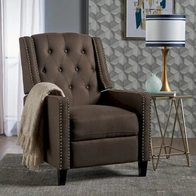 Fauteuil inclinable en tissu touffeté Izidro