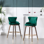 Tabourets de bar à dossier ailé recouverts de tissu (lot de 2)