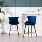 Tabourets de bar à dossier ailé recouverts de tissu (lot de 2)