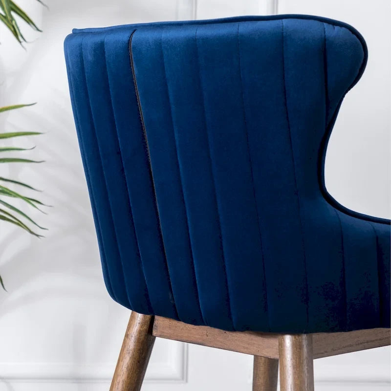 Tabourets de bar à dossier ailé recouverts de tissu (lot de 2)
