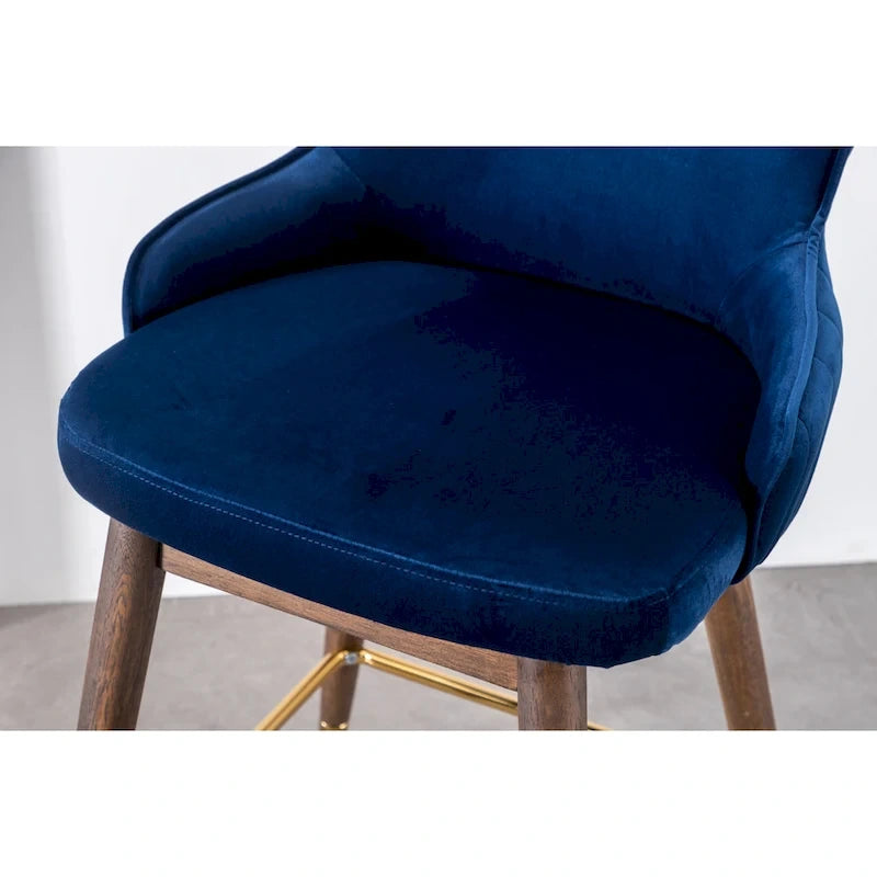 Tabourets de bar à dossier ailé recouverts de tissu (lot de 2)