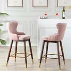 Tabourets de bar à dossier ailé recouverts de tissu (lot de 2)