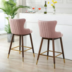 Tabourets de bar à dossier ailé recouverts de tissu (lot de 2)