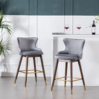 Tabourets de bar à dossier ailé recouverts de tissu (lot de 2)