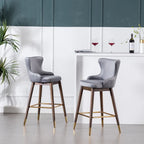 Tabourets de bar à dossier ailé recouverts de tissu (lot de 2)