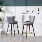 Tabourets de bar à dossier ailé recouverts de tissu (lot de 2)
