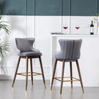 Tabourets de bar à dossier ailé recouverts de tissu (lot de 2)