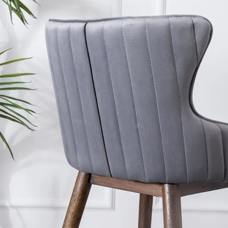 Tabourets de bar à dossier ailé recouverts de tissu (lot de 2)