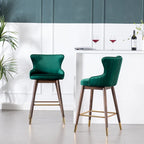 Tabourets de bar à dossier ailé recouverts de tissu (lot de 2)
