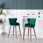 Tabourets de bar à dossier ailé recouverts de tissu (lot de 2)