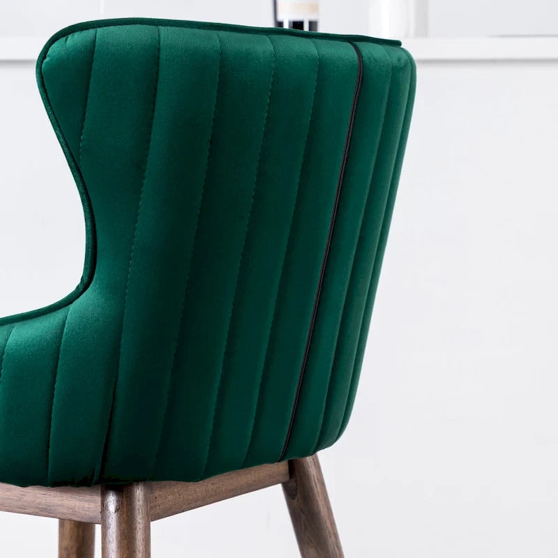 Tabourets de bar à dossier ailé recouverts de tissu (lot de 2)