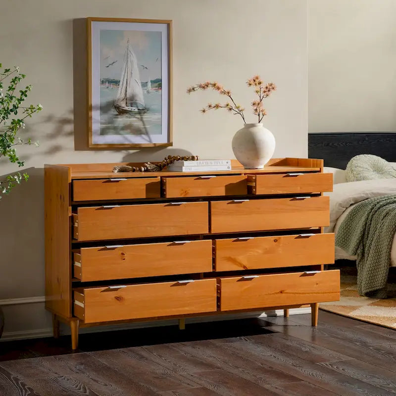 Commode en bois massif haut de gamme style galerie moderne