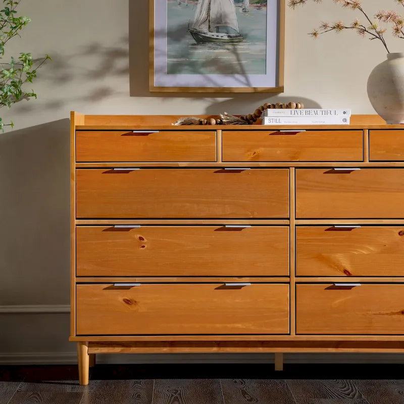 Commode en bois massif haut de gamme style galerie moderne